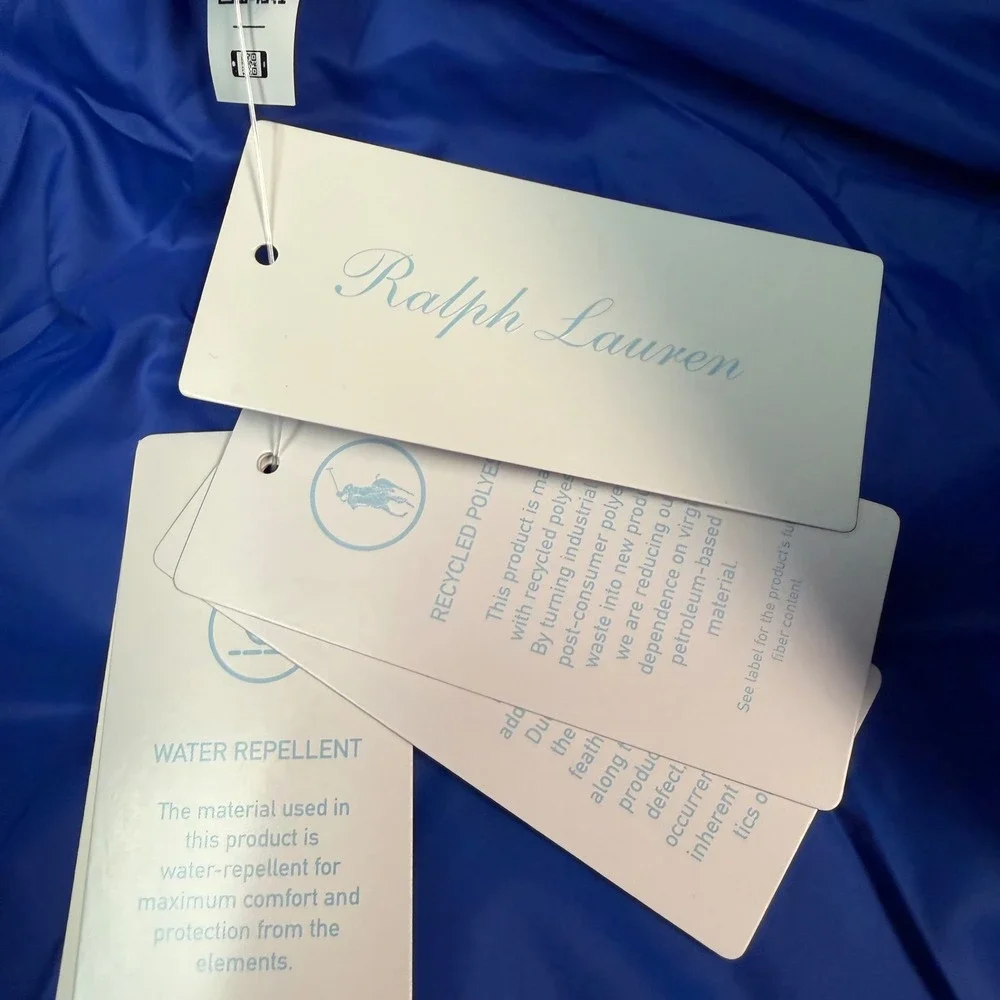 Ralph Lauren Polo Baby‎ Bunting Suit Blue Black Hooded Puffer Snowsuit 6M New